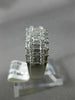 ESTATE WIDE 2.18CT DIAMOND 18KT WHITE GOLD 3D MULTI ROW WEDDING ANNIVERSARY RING