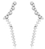 ESTATE .75CT DIAMOND 14K WHITE GOLD ROUND TEAR DROP V SHAPE FUN HANGING EARRINGS