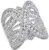 LARGE 3.92CT DIAMOND 18KT WHITE GOLD MULTI ROW INFINITY LOVE ANNNIVERSARY RING