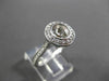 ESTATE .30CT DIAMOND 14K WHITE GOLD HALO BEZEL SEMI MOUNT ENGAGEMENT RING #19230