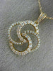 ESTATE LARGE .66CT DIAMOND 18KT ROSE GOLD 3D OPEN FLOWER CIRCLE OF LIFE PENDANT