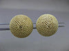ESTATE LARGE 14KT YELLOW GOLD 3D ROUND MILGRAIN DOME SHAPE CUFF LINKS #21214