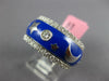 WIDE 1.3CT DIAMOND & BLUE ENAMEL 18K WHITE GOLD STAR & MOON ETERNITY ETOILE RING