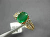 ESTATE 1.75CT DIAMOND & AAA OVAL CUT EMERALD 14KT ROSE GOLD 3D ENGAGEMENT RING