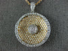 ESTATE LARGE 2.24CT DIAMOND 18KT WHITE AND ROSE GOLD ROUND SOMBRERO FUN PENDANT