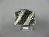LARGE 3.60CT WHITE & BLACK DIAMOND 14KT WHITE GOLD 3D MULTI ROW CONCAVE FUN RING