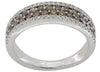 1.1CT WHITE & CHOCOLATE FANCY DIAMOND 14KT WHITE GOLD MULTI ROW ANNIVERSARY RING