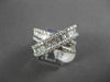 ANTIQUE WIDE 2.54CT DIAMOND 14KT WHITE GOLD CROSS OVER BAND COCKTAIL RING