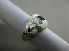 ESTATE WIDE 1.02CT DIAMOND & SAPPHIRE 14KT WHITE GOLD 3D SQUARE FRIENDSHIP RING