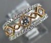 WIDE .87CT DIAMOND 18K WHITE & ROSE GOLD INFINITY SEMI ETERNITY ANNIVERSARY RING