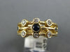 WIDE .44CT DIAMOND & AAA SAPPHIRE 14K YELLOW GOLD 3D MULTI BEZEL ETOILE FUN RING
