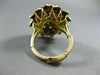 ANTIQUE .26CT ROUND DIAMOND 14KT WHITE & YELLOW GOLD 3D HANDCRAFTED FLOWER RING