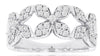 ESTATE WIDE .50CT DIAMOND 14KT WHITE GOLD 3D MULTI FLOWER ANNIVERSARY RING