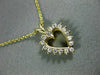 ESTATE .15CT ROUND DIAMOND 14KT YELLOW GOLD 3D CLASSIC OPEN HEART PENDANT #19144