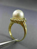 ESTATE WIDE .31CT ROUND BAGUETTE DIAMOND 14K YELLOW GOLD 3D SOUTH SEA PEARL RING