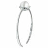 ESTATE LARGE .28CT DIAMOND & AAA SOUTH SEA PEARL 18KT WHITE GOLD BANGLE BRACELET