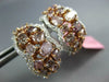 WIDE 4.90CT WHITE & MULTI COLOR DIAMOND 18KT WHITE & ROSE GOLD CLIP ON EARRINGS
