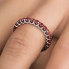 2.53CT AAA RUBY 14KT WHITE GOLD 3D CLASSIC SHARED PRONG ETERNITY FUN LOVE RING