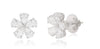 ESTATE 4.01CT DIAMOND 18KT WHITE GOLD 3D CLASSIC PEAR SHAPE FLOWER STUD EARRINGS