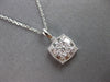.43CT DIAMOND 14KT WHITE GOLD ROUND & BAGUETTE CLUSTER FILIGREE FLOATING PENDANT