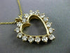 ESTATE .64CT ROUND DIAMOND 14KT YELLOW GOLD CLASSIC OPEN HEART PENDANT  #19214