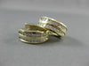 ESTATE 1CT DIAMOND 2 ROW 14K YELLOW GOLD HUGGIE EARRINGS ASTONISHING LOOK! #5319