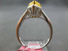 LARGE 2.68CT WHITE & FANCY YELLOW DIAMOND 18KT 2 TONE GOLD HALO ENGAGEMENT RING