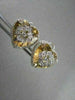 ESTATE 15.37CTW DIAMOND & YELLOW TOPAZ 14K WHITE GOLD FLOWER CLIP EARRINGS !!!