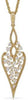 .37CT DIAMOND 14KT YELLOW GOLD ROUND OPEN FILIGREE HEART SHAPE FLOATING PENDANT