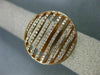 ESTATE LARGE .86CT DIAMOND 14KT ROSE GOLD 3D MULTI ROW OPEN FILIGREE FUN RING