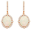 6.7CT DIAMOND & AAA OPAL 14KT ROSE GOLD 3D OVAL & ROUND CLASSIC HANGING EARRINGS