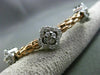 ESTATE 1.30CT DIAMOND 14KT WHITE & ROSE GOLD 3D FLOWER FLEXIBLE BANGLE BRACELET