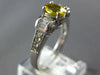 ESTATE 1.82CT DIAMOND & AAA YELLOW SAPPHIRE 18KT WHITE GOLD OVAL ENGAGEMENT RING