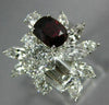 ESTATE LARGE 4.85CT DIAMOND & AAA RUBY PLATINUM CLUSTER FLOWER ANNIVERSARY RING