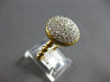 EXTRA LARGE .85CT DIAMOND 14K YELLOW GOLD 3D PAVE DOME SHAPE MULTI BEAD FUN RING