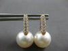 LARGE .61CT DIAMOND & AAA SOUTH SEA PEARL 18KT ROSE GOLD 3 ROW HANGING EARRINGS