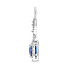 7.16CT DIAMOND & SAPPHIRE 18KT WHITE GOLD INTERCHANGEABLE HANGING STUD EARRINGS