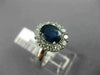 ESTATE LARGE 2.17CT DIAMOND & AAA SAPPHIRE 14KT WHITE GOLD HALO ENGAGEMENT RING
