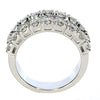 LARGE 2.16CT DIAMOND 18KT WHITE GOLD 3D ROUND & BAGUETTE 3 ROW ANNIVERSARY RING