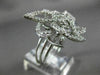 ESTATE LARGE 1.26CT ROUND DIAMOND 18K WHITE GOLD 3D CLASSIC FLOWER STAR FUN RING