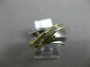 ESTATE LARGE .33CT DIAMOND 14KT WHITE & YELLOW GOLD 3D MULTI WAVE CHANNEL RING