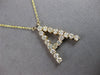 ESTATE LARGE 1.09CT DIAMOND 14KT YELLOW GOLD 3D CLASSIC A INITIAL FUN NECKLACE