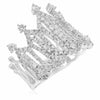 ESTATE WIDE 1.42CT DIAMOND 18KT WHITE GOLD 3D CROWN FUN RING