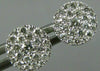 ESTATE .50CT DIAMOND 14KT WHITE GOLD 3D ROUND SOLITAIRE CLUSTER STUD EARRINGS