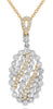 1.01CT DIAMOND 18K 2 TONE GOLD CLASSIC CLUSTER OVAL JOURNEY FUN FLOATING PENDANT