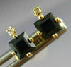 ESTATE .74CT DIAMOND & AAA SAPPHIRE 14K YELLOW GOLD SQUARE STUD EARRINGS #22824