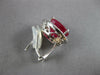LARGE 8.69CT DIAMOND & AAA RUBY 18KT WHITE GOLD 3D OVAL & ROUND CLIP ON EARRINGS