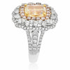 EXTRA LARGE 4.89CT MULTI COLOR DIAMOND 18KT WHITE GOLD CUSHION ENGAGEMENT RING