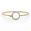 .32CT DIAMOND 18KT YELLOW GOLD 3D CIRCLE OF LIFE LOVE KNOT CUFF BANGLE BRACELET