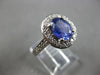 2.64CT DIAMOND & AAA TANZANITE 14KT WHITE GOLD OVAL & ROUND ENGAGEMENT RING 3046